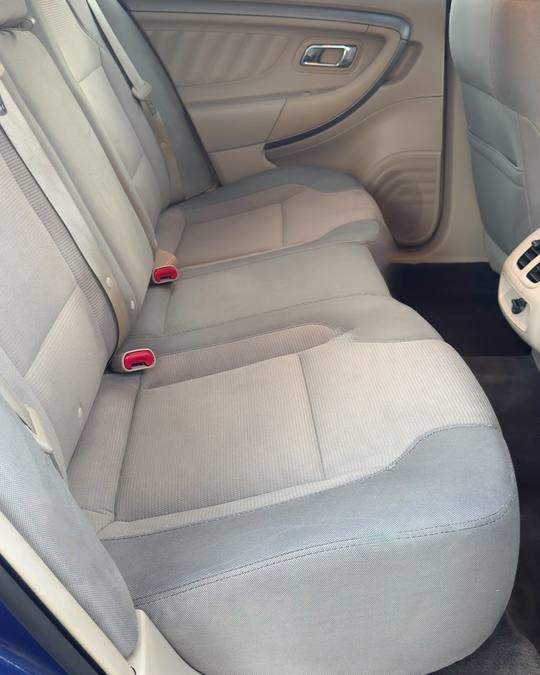 The same rear seat after extraction and steam cleaning