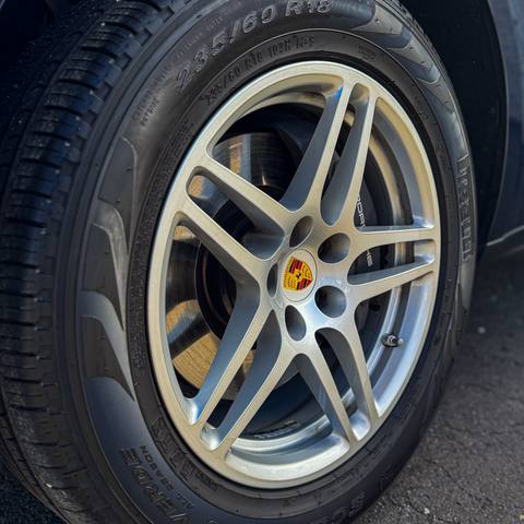 Clean Porsche wheel and tire