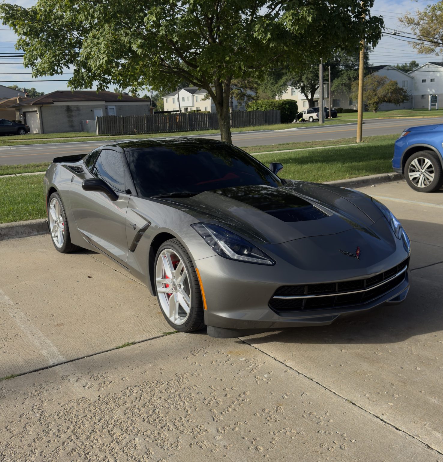 Corvette with freshly installed window tint in Clinton Township